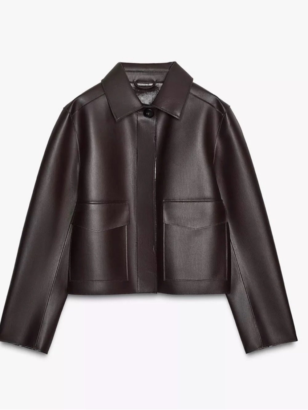 ZARA NWT SHORT FAUX LEATHER JACKET || M size